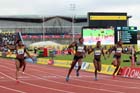 Blessing Okagbare wins the 100 metres, 2012 Samsung Diamond League, Crystal Palace, London.